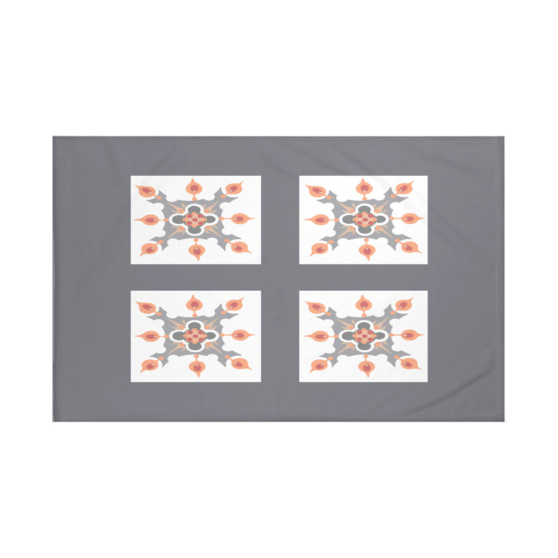 Four Square Throw Blanket, 60" L x 50" W, Steel Gray (Dark Gray/Light Gray)