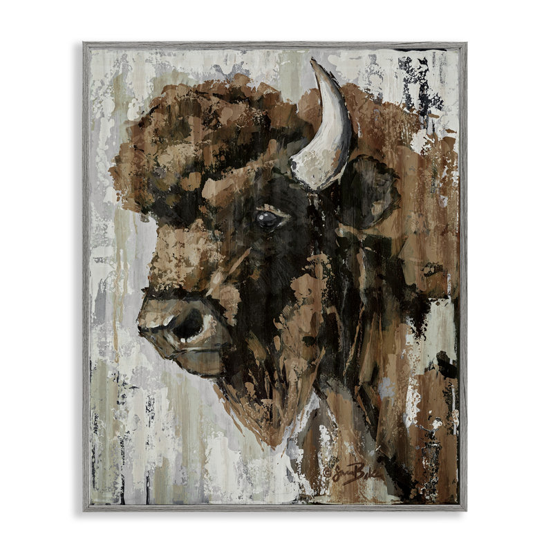 Giclée abstraite encadrée par Bison, Estampe numérique Farmhouse, H 14 po x l 11 po