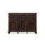 Banc de rangement pour chaussures en bois massif noyer foncé