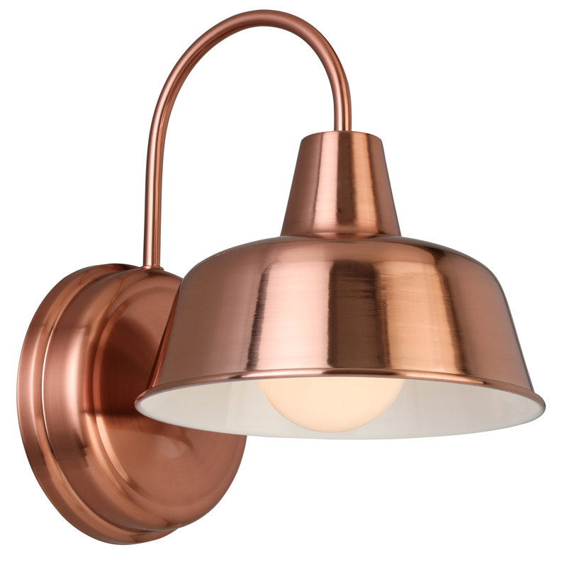 Luminaire de grange d'extérieur Jaklynn, H 11 po x l 8,38 po x P 10,5 po, Cuivre
