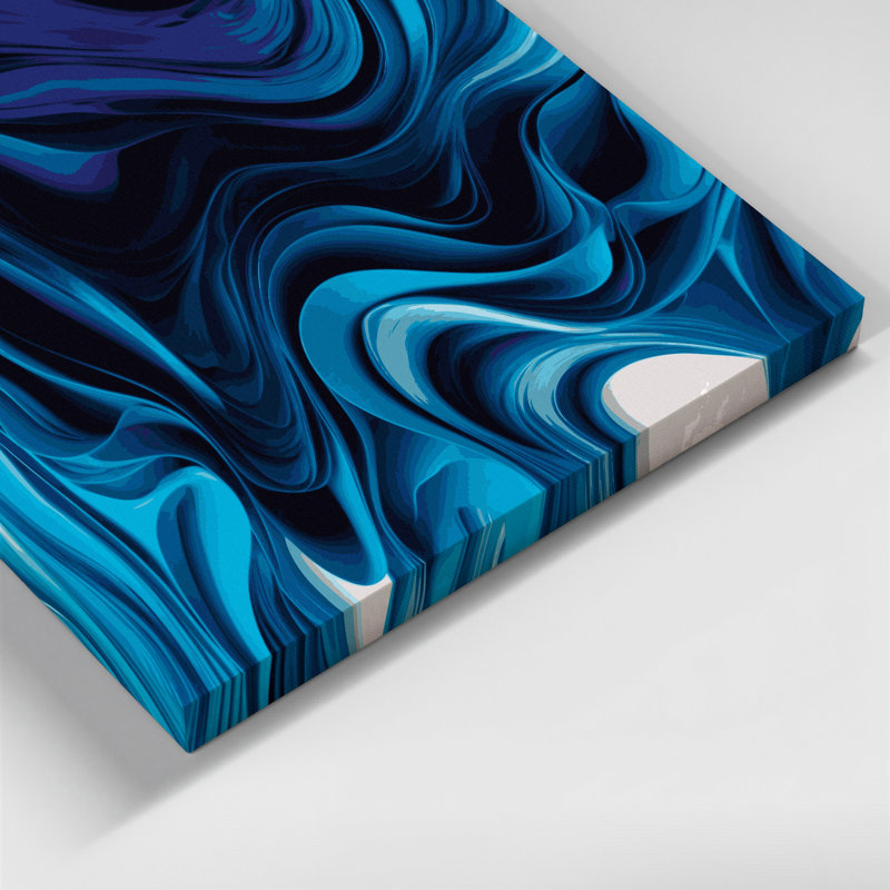 Art mural sur toile dégradé abstrait bleu 47, H 12 po x l 18 po