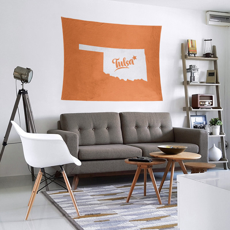 Tapisserie Tulsa Oklahoma, H 88 po x l 104 po, Orange