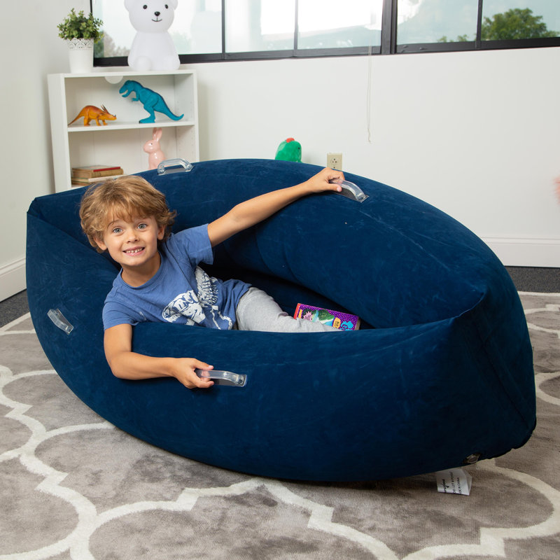 Vinyl Bean Bag Lounger, Blue