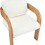 Ensemble de 2 chaises de salle à manger avec dossier coussiné, tissu bouclé, structure en bois massif de couleur naturelle-329251273