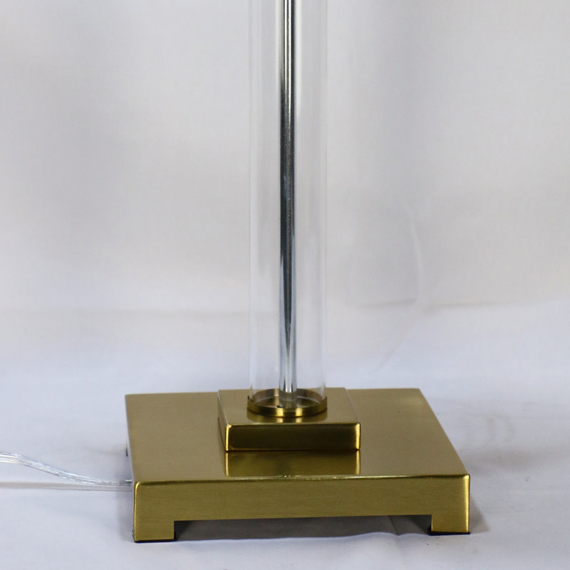 Lampe de table à bras pivotant 30 po en métal et verre Ryna