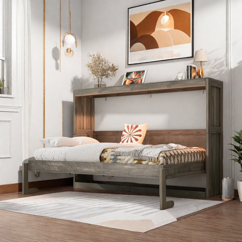 Murphy Bed With Led Light, Brown