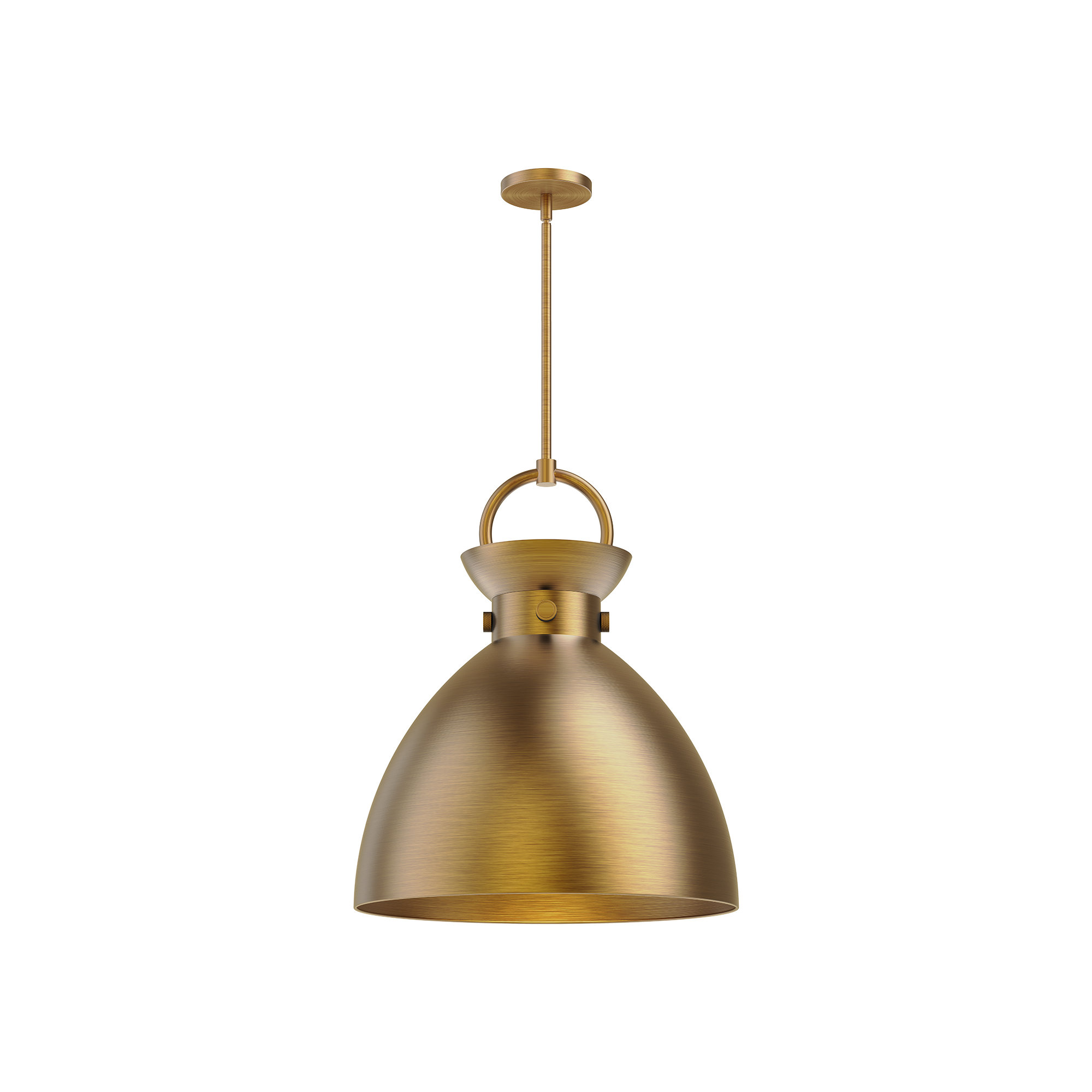 Tinka Single Light Metal Steel Pendant, 21.75" H x 18" W x 18" D, Aged Gold, Aged Gold