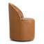 Chaise de salle à manger roulante rembourrée en similicuir entièrement assemblée-1183054533