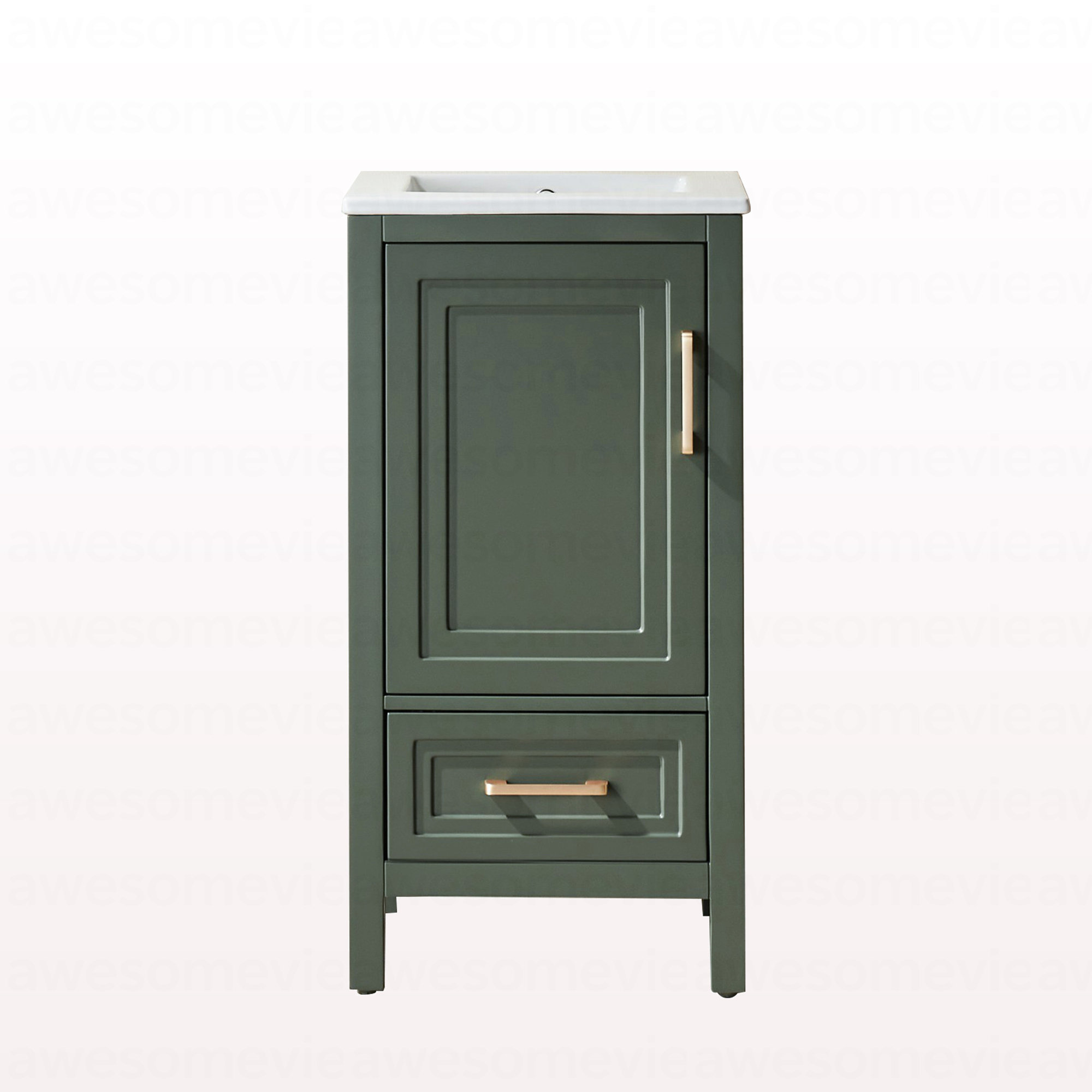 Winston Porter Fully Assembled 18'' Freestanding Single Bathroom Vanity ...