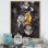 Steampunk Girl Burning A Candle - œuvre d'art sur toile rétro