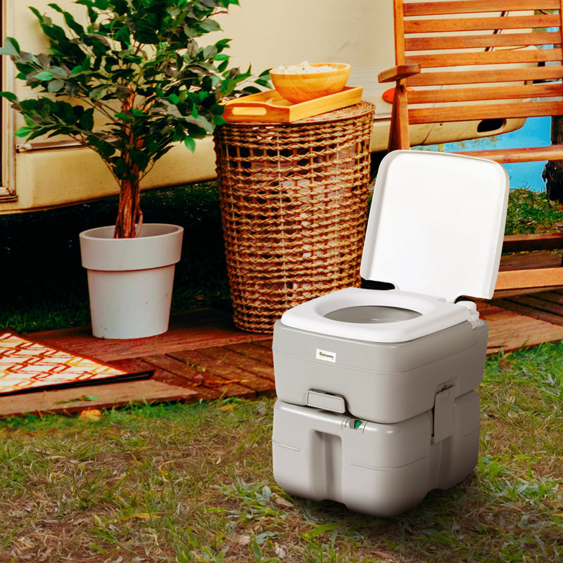 Toilette portative de camping 5,3 gallons pour adultes avec indicateur de niveau