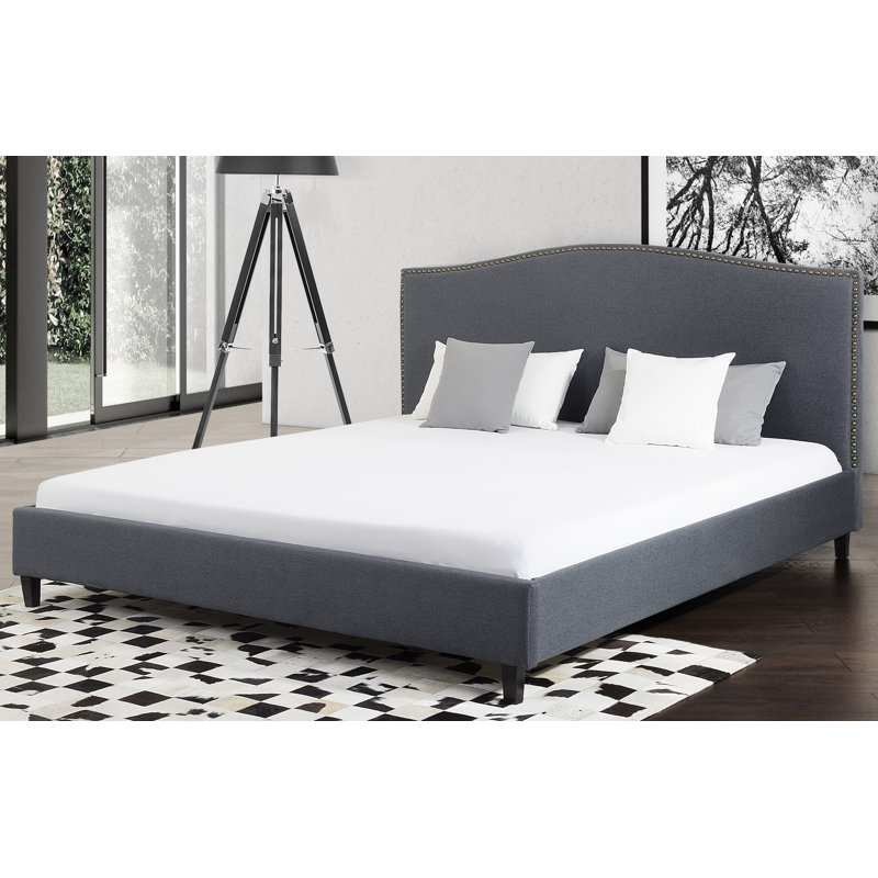 Buckwalter Upholstered Bed, Super King (6'), Grey
