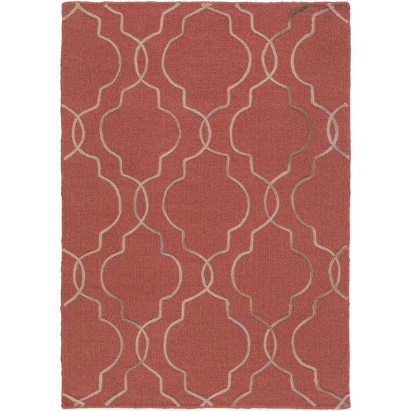 Darby Home Co Geometric Handwoven Wool Cherry Area Rug | Wayfair