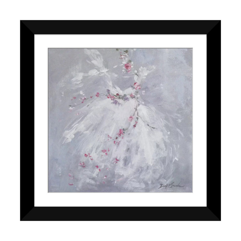 Tutu Mist par Debi Coules - Estampe numérique sur toile tendue avec châssis, Papier d'art encadré noir, Blanc