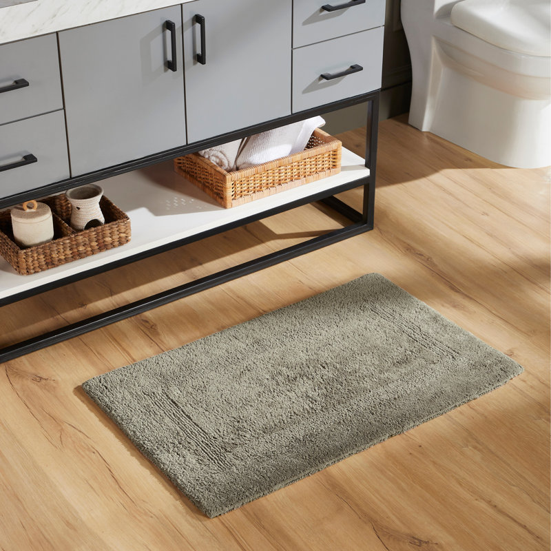 Rozanne Reversible Cotton Bath Rug, Beige, 21" x 34" Rectangle