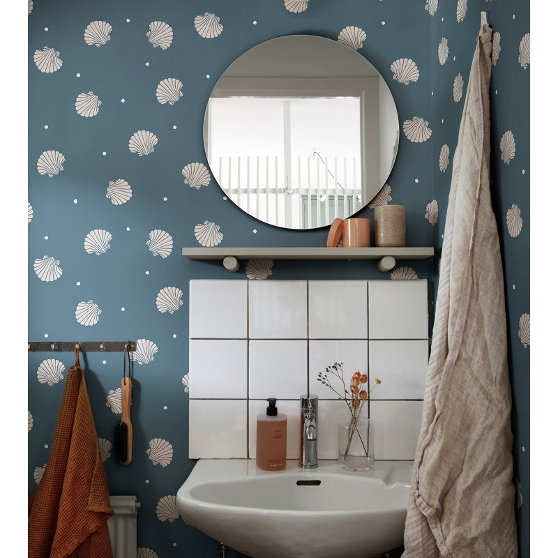 Familj 2 Geometric Wallpaper Roll, Dark Blue