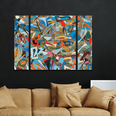 3 Panel Wall Art Set - Fernando Reyes 'Ebulliance' Canvas Wall Art for Living Room, Bedroom, or Office Decor by Trademark Fine Art