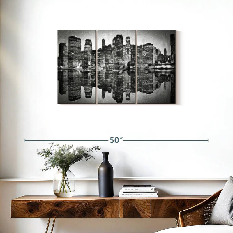 Sireci Abstract Skyline BW, 20" H x 33" W