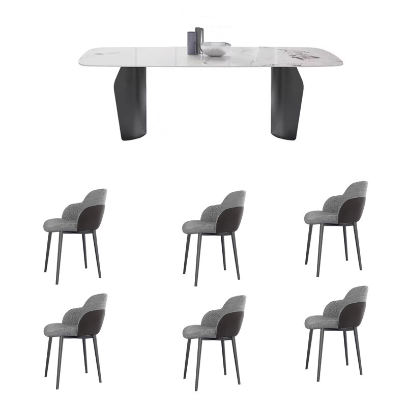 Combinaison luxueuse et légère de table à manger et de chaises, H 29,52 po x L 62,99 po x l 31,49 po