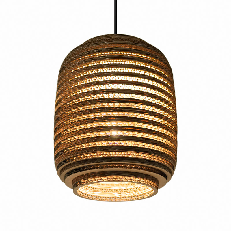 Scraplights Ausi 8 Pendant Natural, 9.5" H x 7.5" W x 7.5" D, Brown