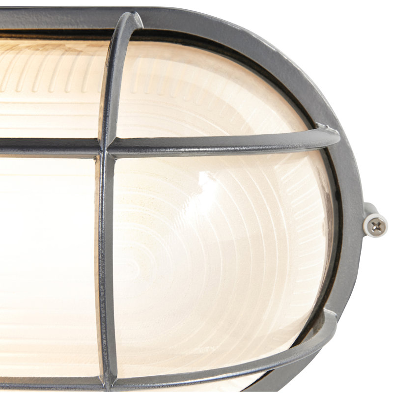 Luminaire d'extérieur à cloison en verre Zurcher, Nickel satiné, H 6,5 po x l 11 po x P 5 po