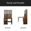 Bureau d'ordinateur avec porte en verre pour bureau à domicile ou bureau d'étude, bibliothèque et huche, bureau d'ordinateur avec bureau rotatif à 90 degrés, grand espace de travail-760928706