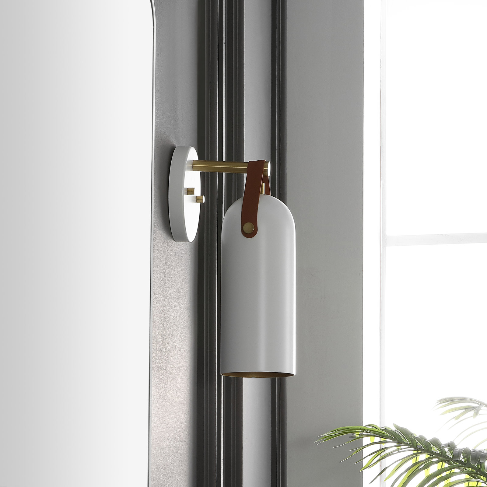 Caniah Single Light Iron Dimmable Armed Sconce, White