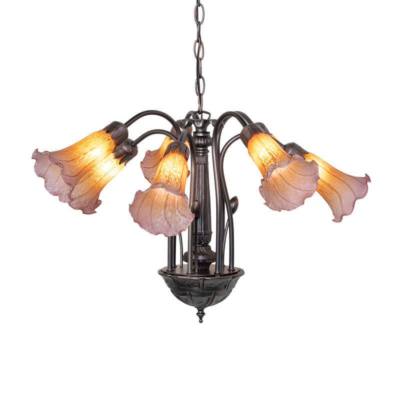 Hildigard 7 - Light Chandelier, Amber/Purple