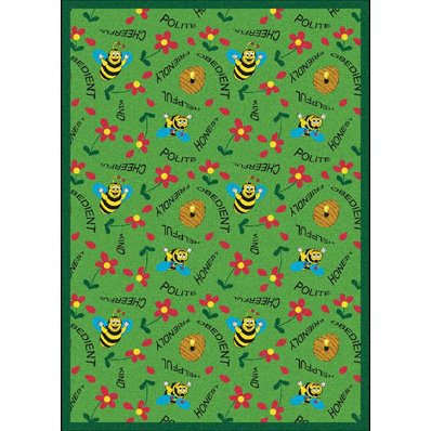 Educational Bee Attitudes Area Rug