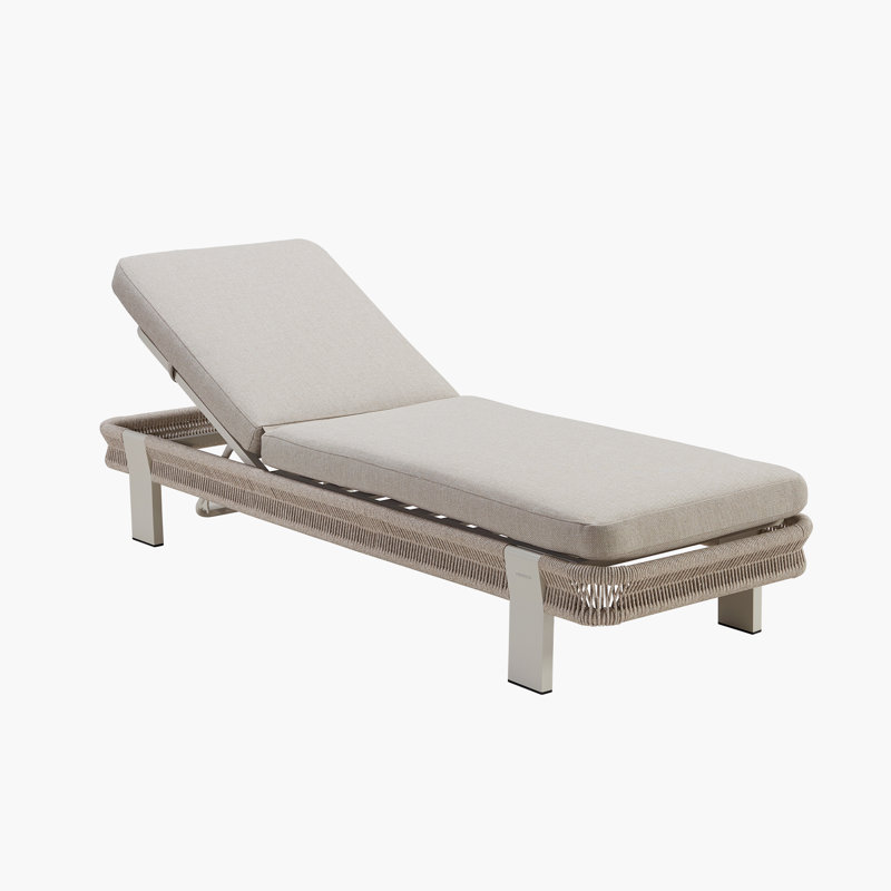 Borromeo Patio Chaise Lounger With Beige Cushion