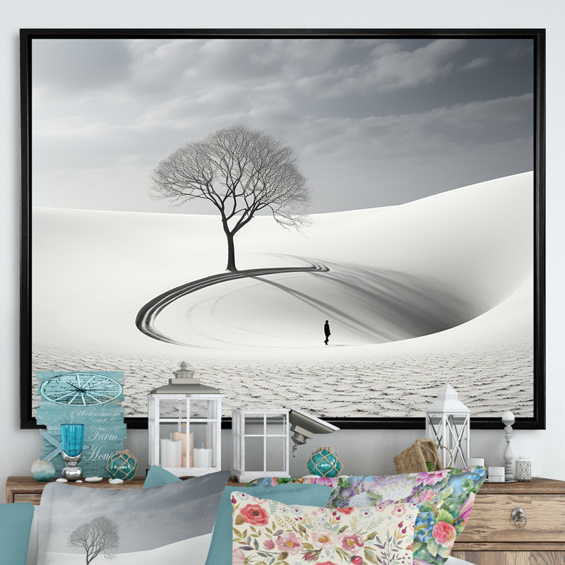 Paysage d'hiver photo IV sur toile, H 24 po x l 32 po x P 1 po, Cadre flottant noir