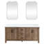 Ensemble de meuble-lavabo double autoportant 72 po avec miroir Javier-348607464