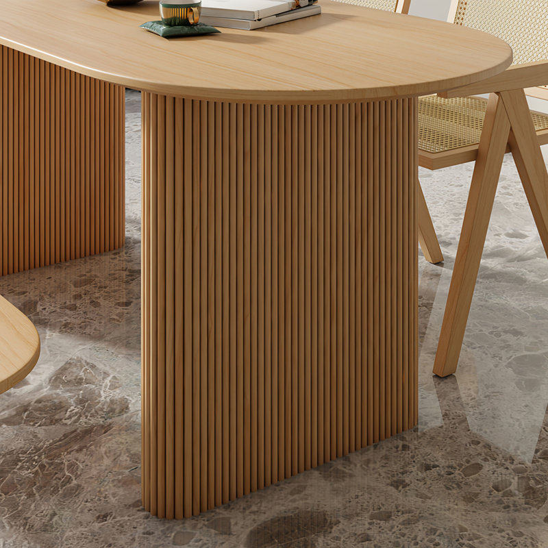 Atonia Oval solid wood dining table, 29.50" H x 63" L x 27.60" W