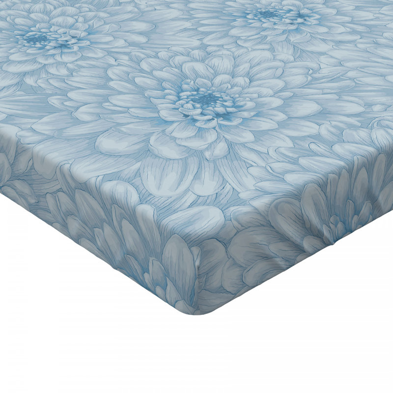 Microfiber Floral Fitted Sheet, Full Fitted Sheet, Blue Floral