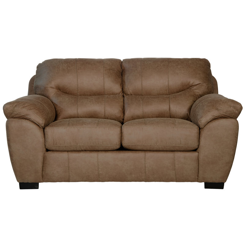 Shamima 73" Pillow Top Arm Loveseat with Reversible Cushions, Brown