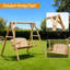Banc de balançoire en bois 2 places, conception ergonomique, structure en «A», stable et antidérapant, balançoire de jardin en bois massif