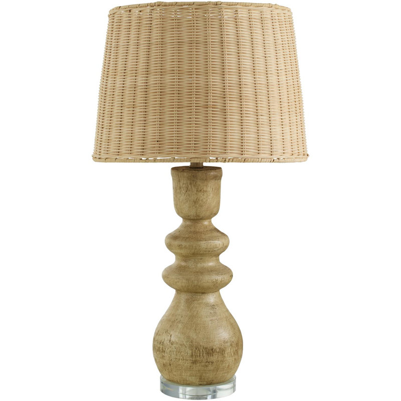 Lampe de table Ayrion, H 29 po x l 16 po x P 16 po, Transparent / gris clair
