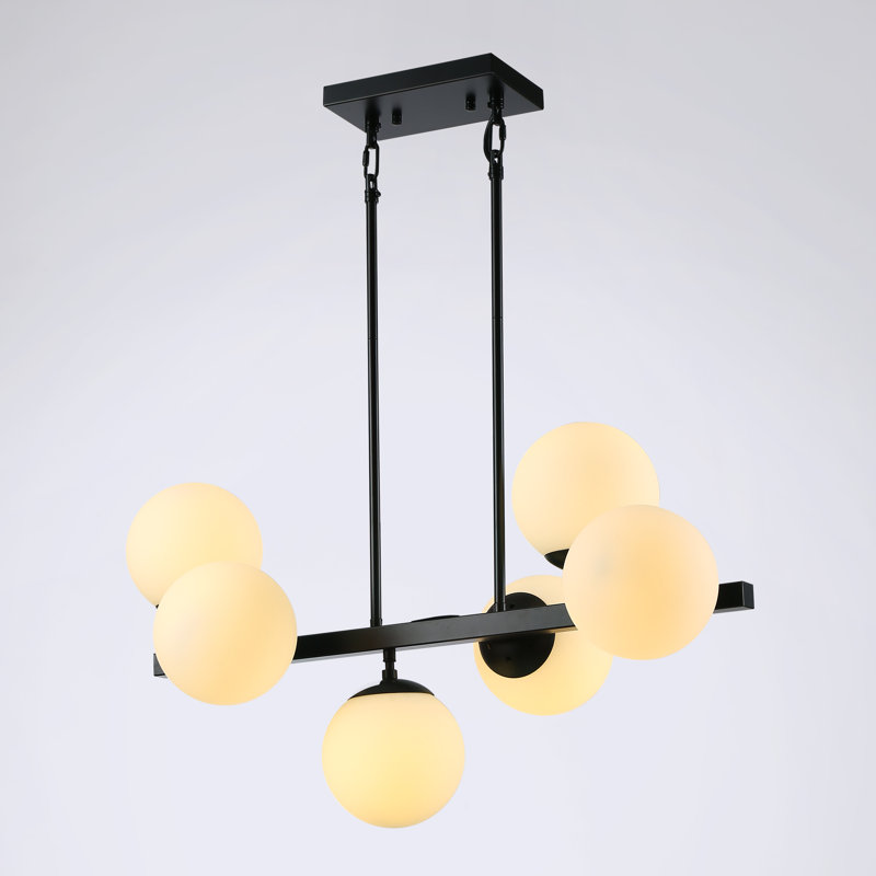 Lustre linéaire en verre 6 lumières Damarieon