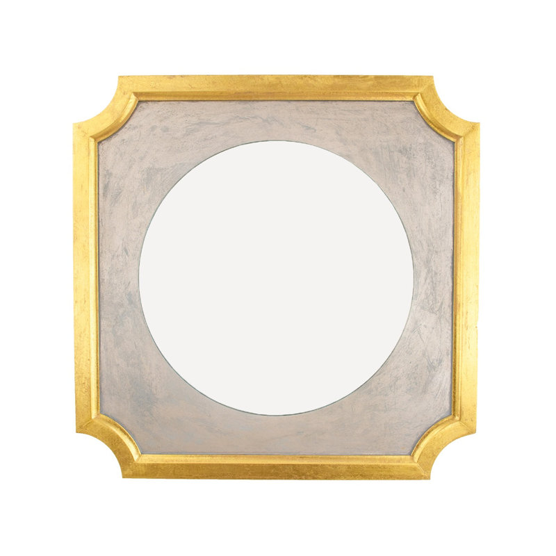 Zeke Square Wall Mirror, Champagne/Gold Leaf
