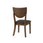 Ensemble de 2 chaises de salle à manger rembourrées en tissu en noyer et chocolat noir