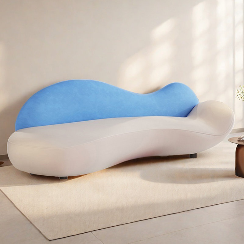 Méridiennes courbées Modern Modern, Bleu / Beige, Orienté à droite