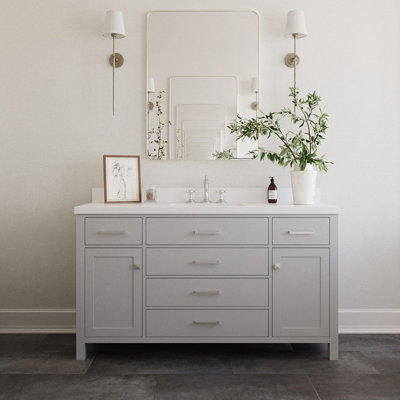 Macnair 61'' Single Bathroom Vanity with White Quartz Top