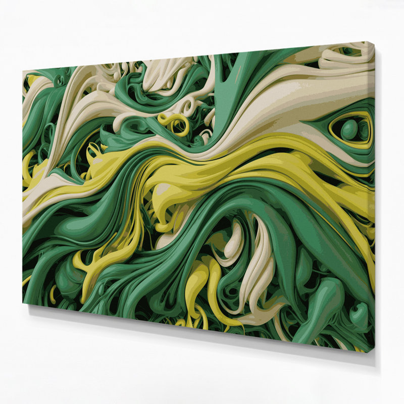Art mural sur toile Biomorphic Abstraction 58, H 12 po x l 18 po