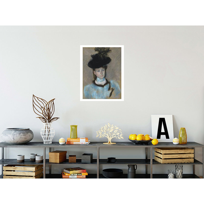 «The Black Hat» par Mary Cassatt - Impression giclée, H 28 po x l 22 po