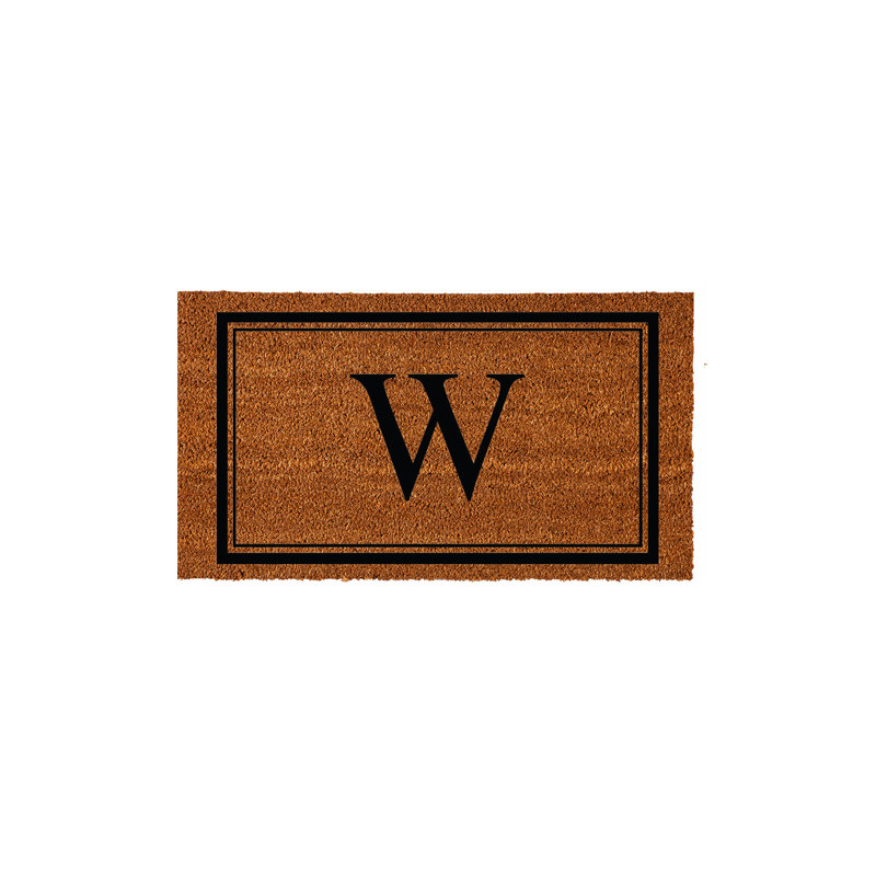 Niarcos 28" x 16" Non-Slip Monogram Coir Outdoor Door Mat, W
