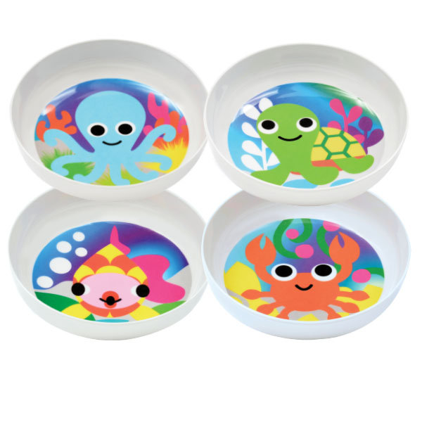 Mélamine océan repas bol 4 pièces Set