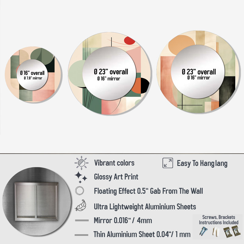 Lianet Metal Round Mirror