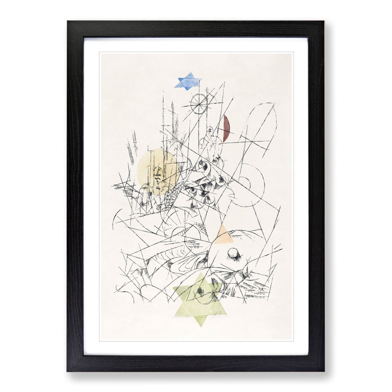 Hope and Destruction by Paul Klee - Picture Frame Painting, 36cm H x 27cm W x 2cm D, Black Framed