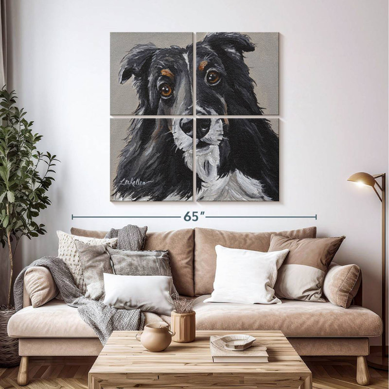 Brampt Sheltie On Gray, 45" H x 45" W