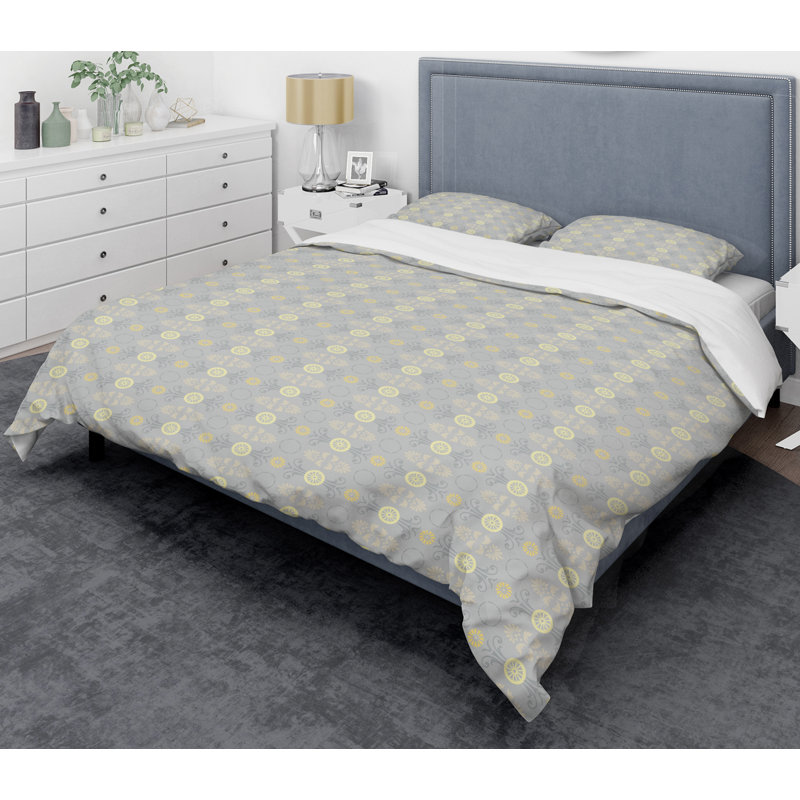 Modern & Contemporary Polyester Twill Geometric Shapes Duvet Cover, Twin Duvet Cover + 1 Sham, Cornflower